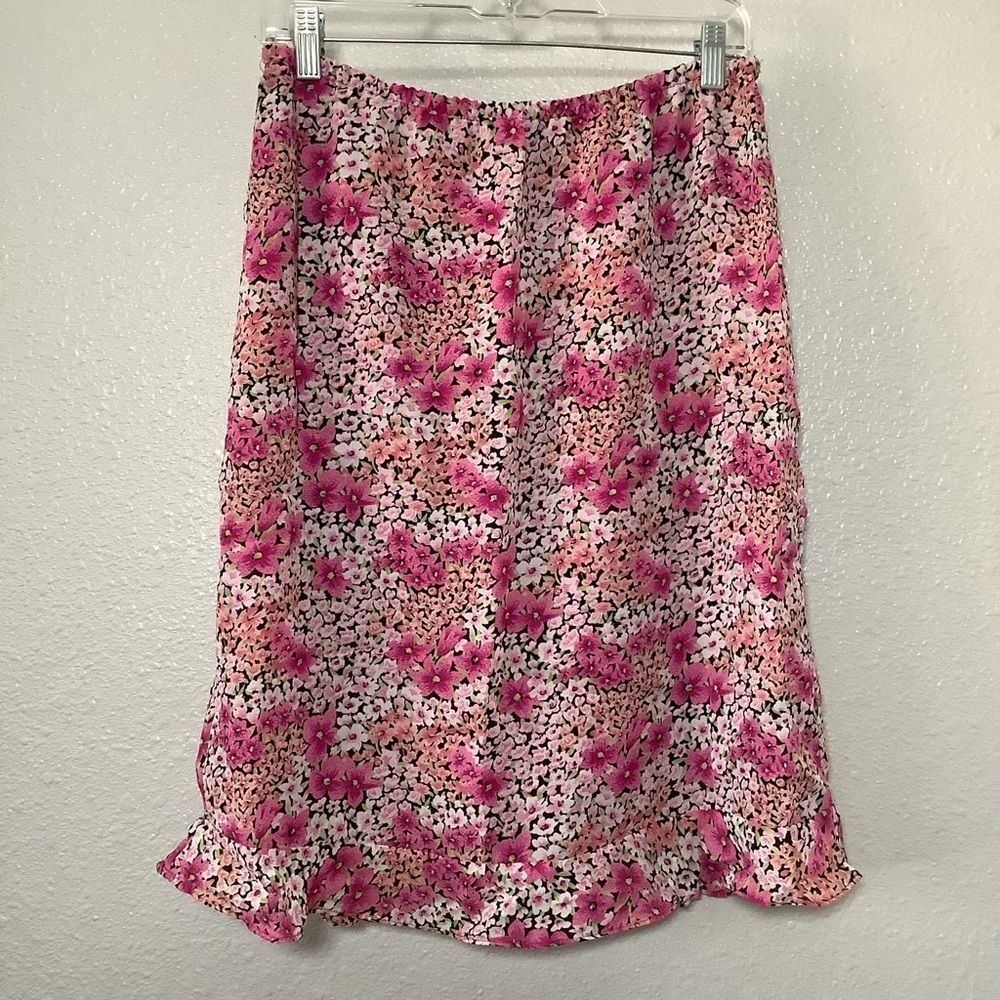 Y2K Pink Skirt Medium Dainty Feminine Romantic 2000s Fairycore Vintage VTG Girly